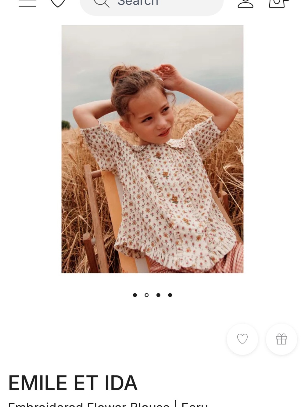 Emile et Ida Floral Cream Peter Pan Collar Blouse